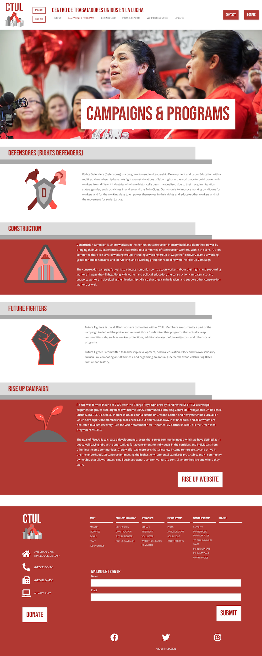 CTUL Campaigns Page
