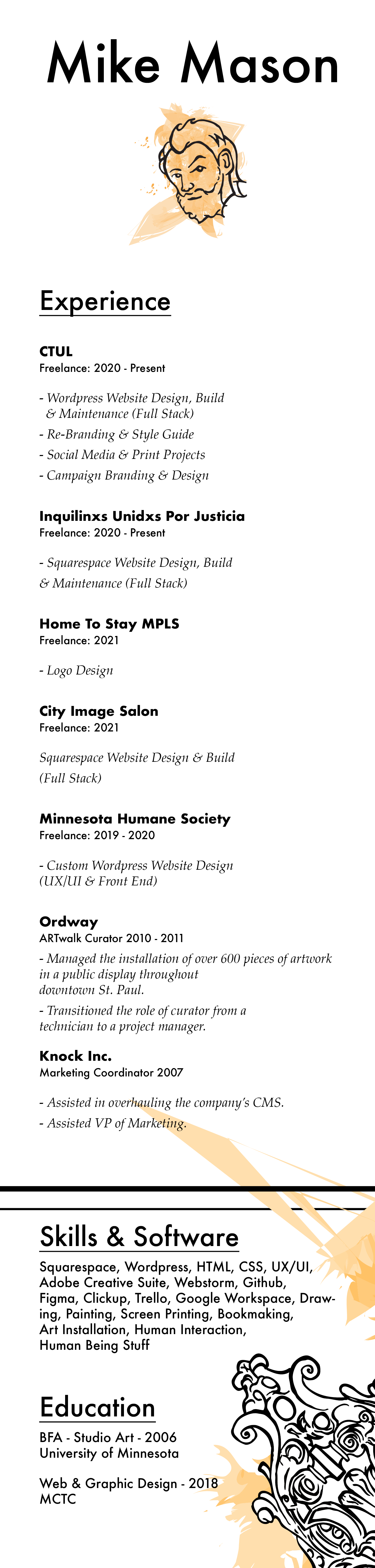 Mike's Resume - Email me for accessible version